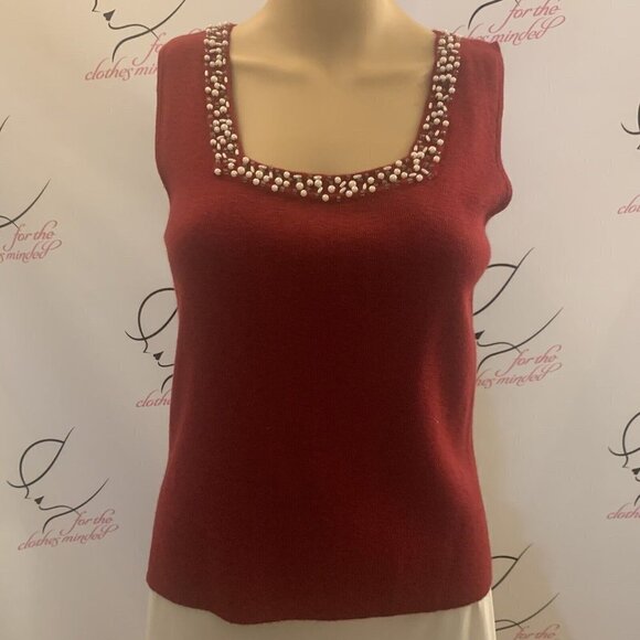 Emma James. Sz PM. 2 piece sweater set. Beaded. Angora/silk/nylon blend. B89 - Picture 2 of 7